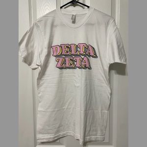 Delta Zeta American Apparel T-Shirt (Multicolor & White, Size Medium)